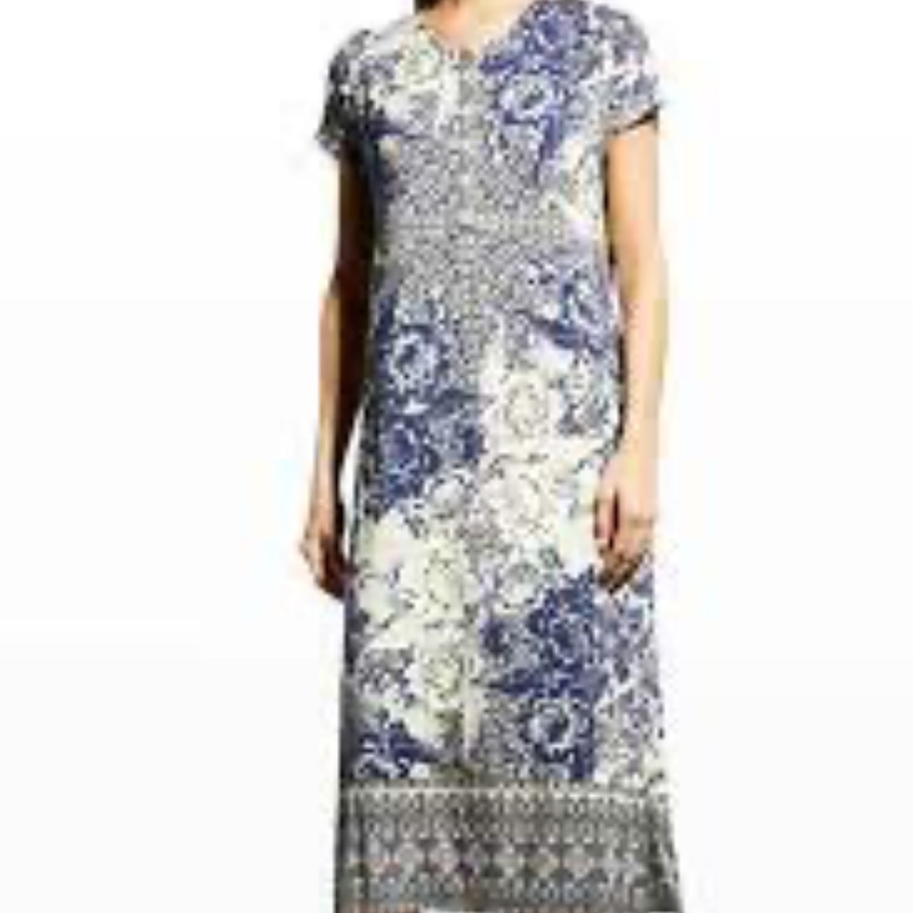 Johnny Was Filo Maxi Henley Dress NWT